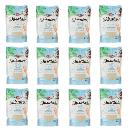 Miyata Shirataki Wok-Style Nudeln Vorratspackung mit 12 Einzelpackungen à 270g.