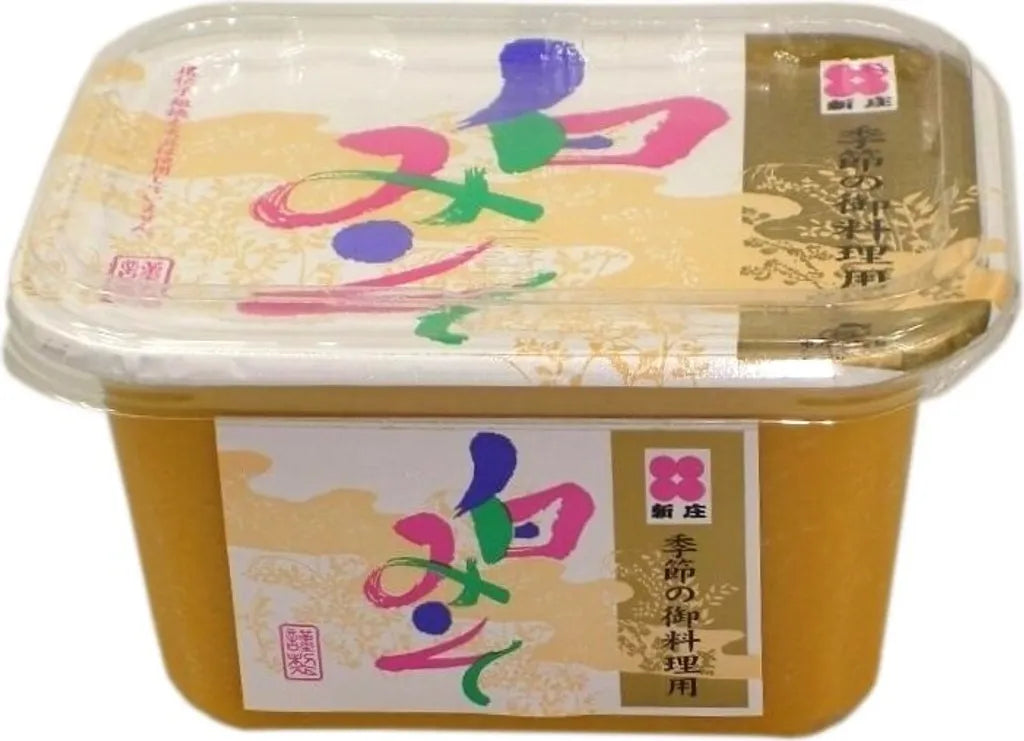 Verpackung der hellen Shinjyo Weißen Miso-Paste (Shiro Miso) 300g.